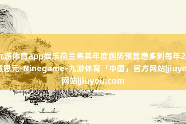 九游体育app娱乐荷兰将其年度国防预算增多到每年260亿好意思元-Ninegame-九游体育「中国」官方网站|jiuyou.com
