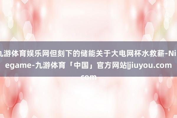 九游体育娱乐网但刻下的储能关于大电网杯水救薪-Ninegame-九游体育「中国」官方网站|jiuyou.com