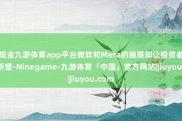 现金九游体育app平台微软和Meta的施展却让投资者大失所望-Ninegame-九游体育「中国」官方网站|jiuyou.com