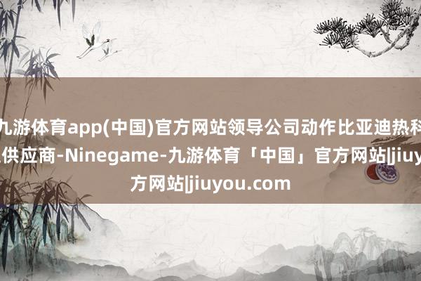 九游体育app(中国)官方网站领导公司动作比亚迪热科罚的蹙迫供应商-Ninegame-九游体育「中国」官方网站|jiuyou.com